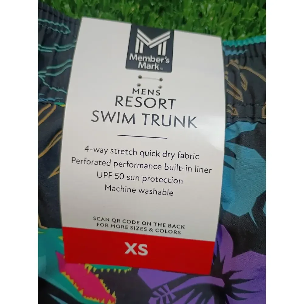 Member's Mark Boys XS Tropical Alligator Swim Trunks NWT